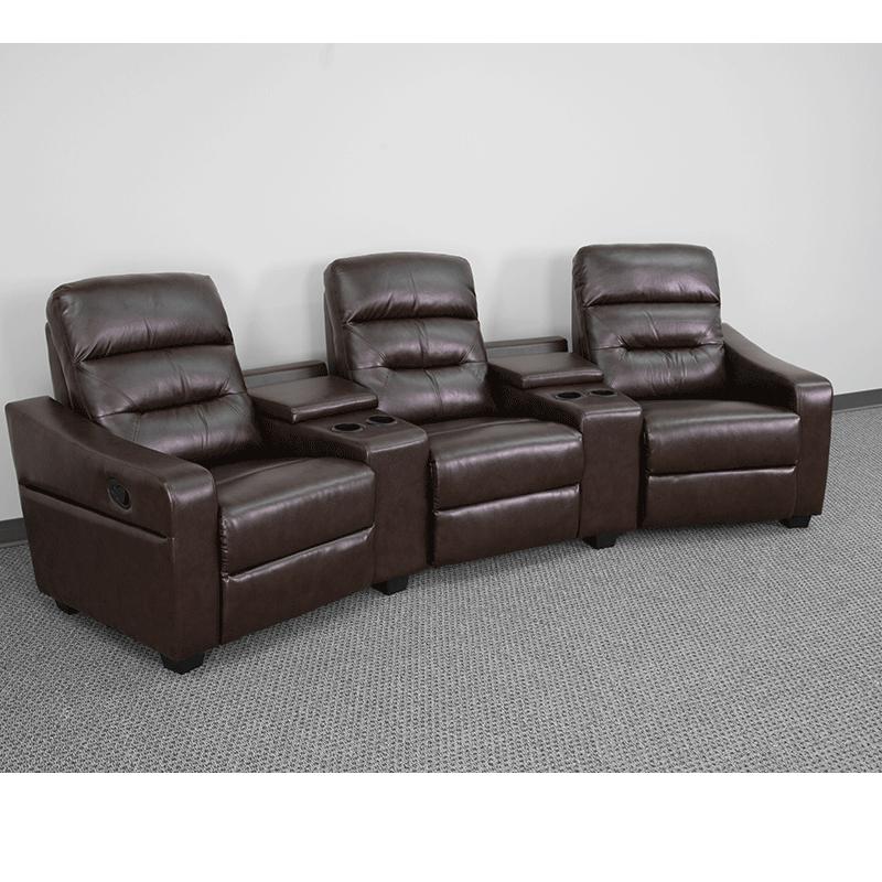 Theatre Seats LeatherSoft Reclining Home Theatre Sectional Sofa