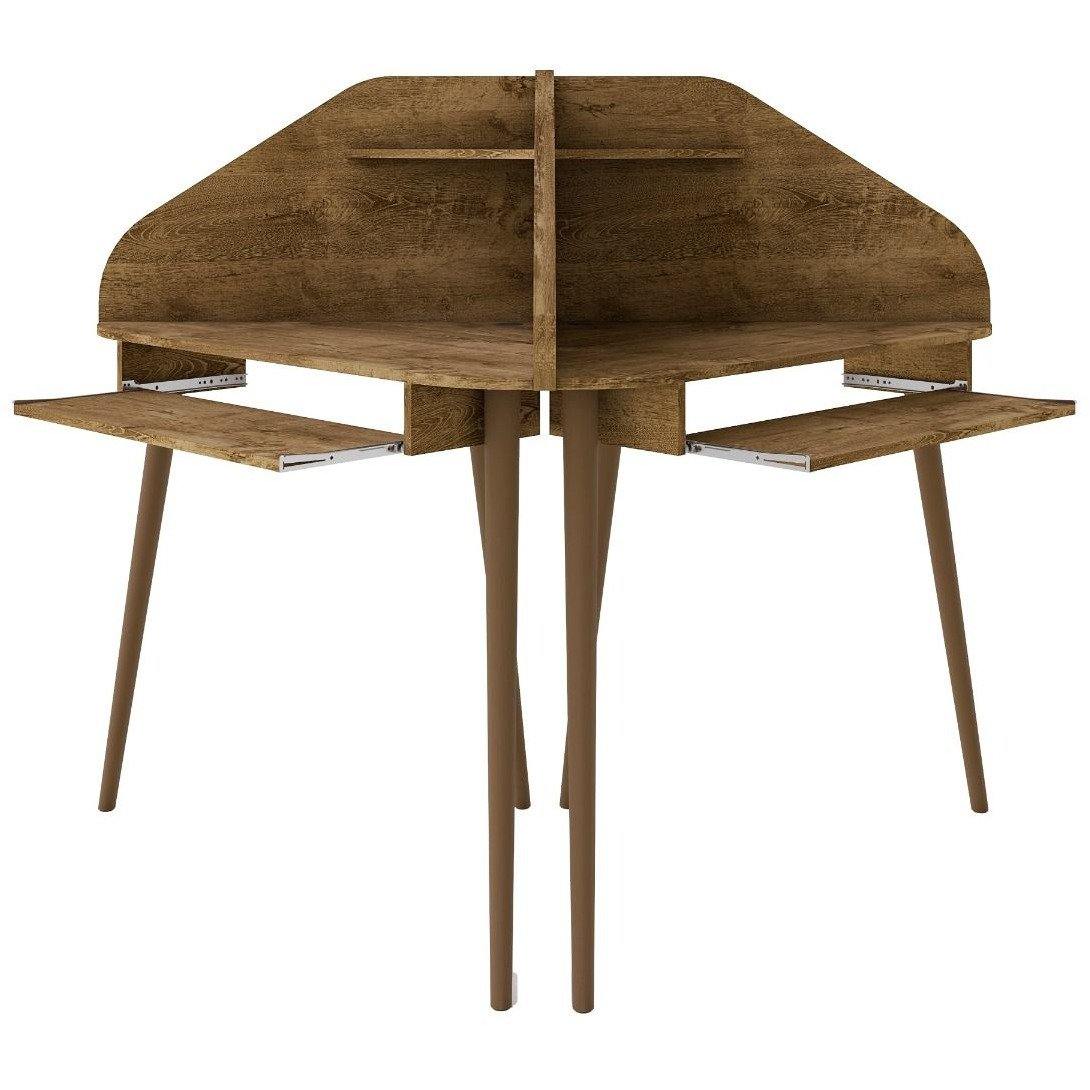 Rustic Cubical Shop Bradley 2-Piece Cubicle Section Desk in Rustic Brown Online ...