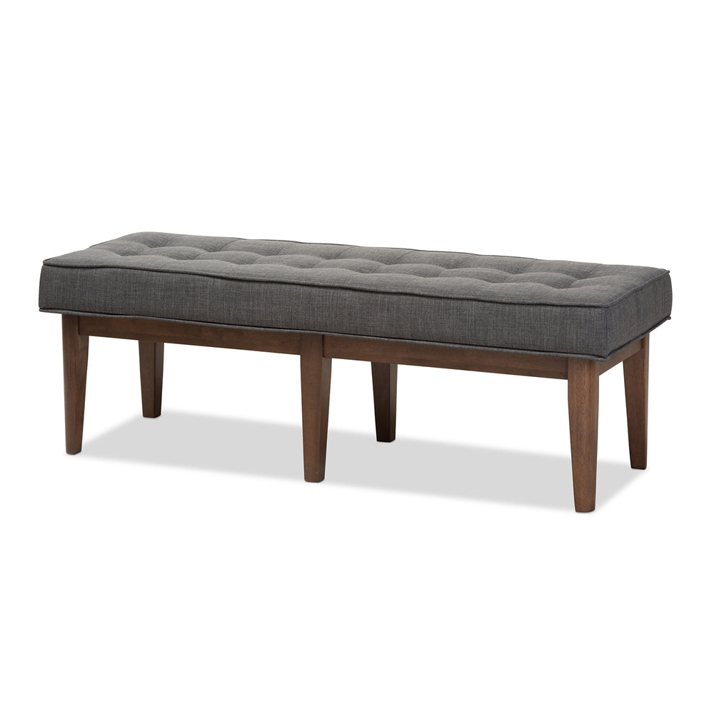 Skyline Decor-Lucca Mid-Century Modern Walnut Wood Dark Grey Fabric ...