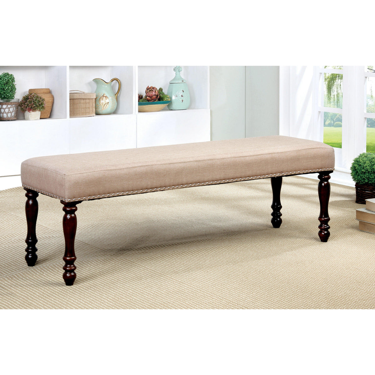 Skyline Decor-Roselyn Transitional dining bench