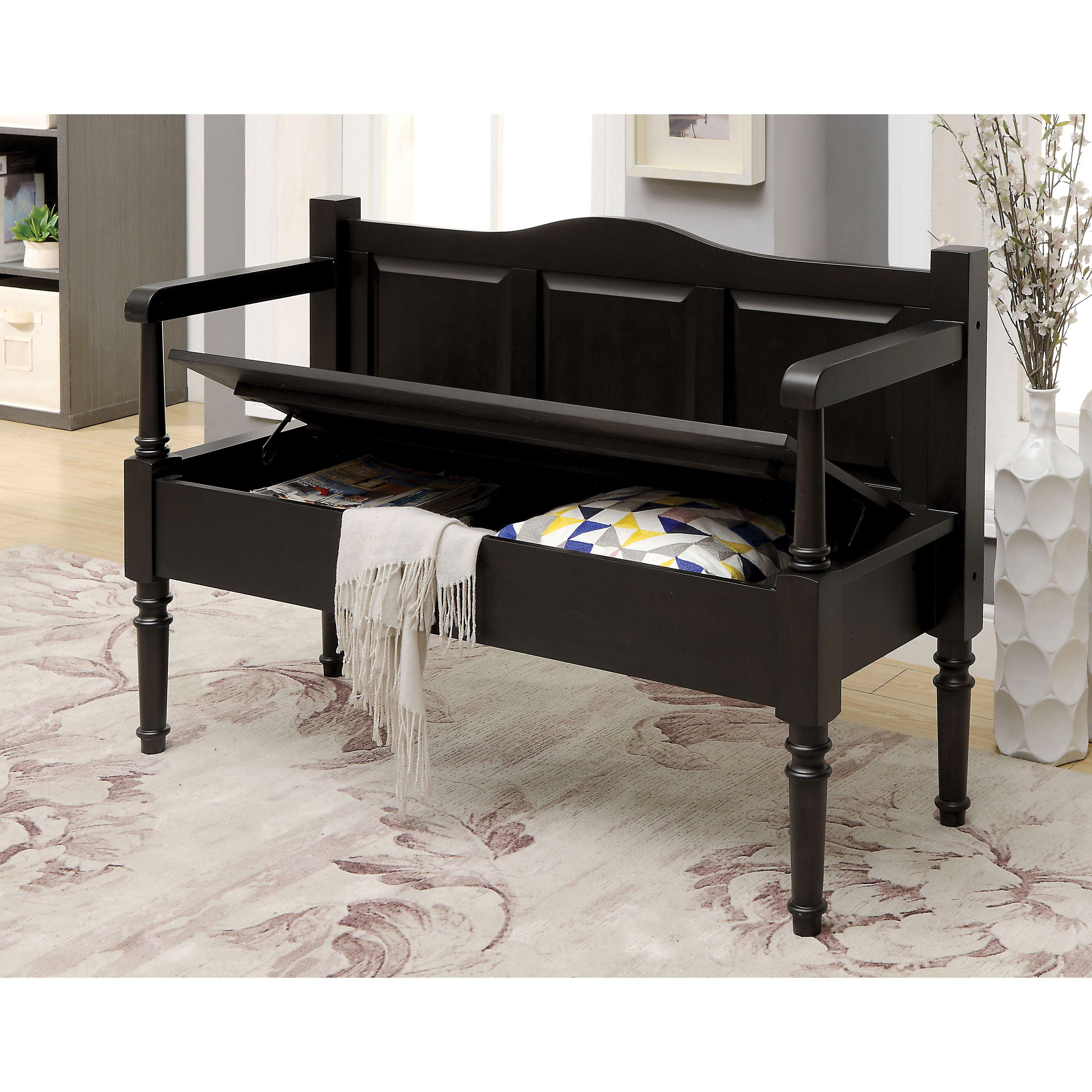 Skyline DecorPatricia Transitional Weathered Wood Hallway Bench