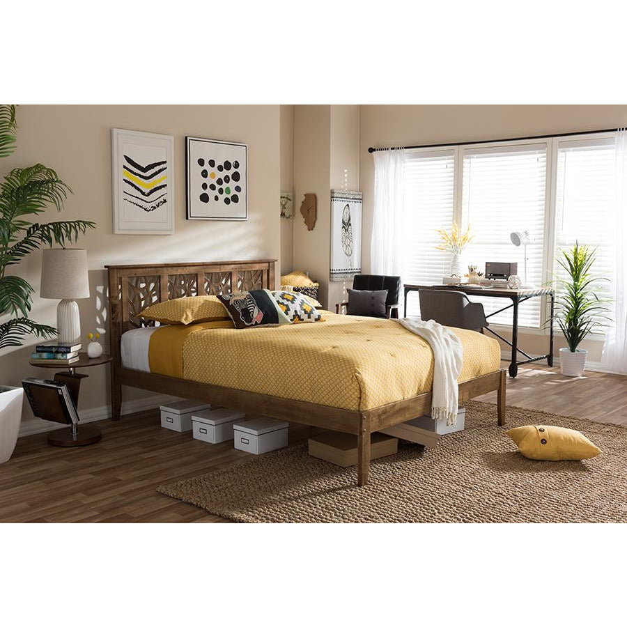 Buy Queen Size White Wood Bed Online | Skyline Decor